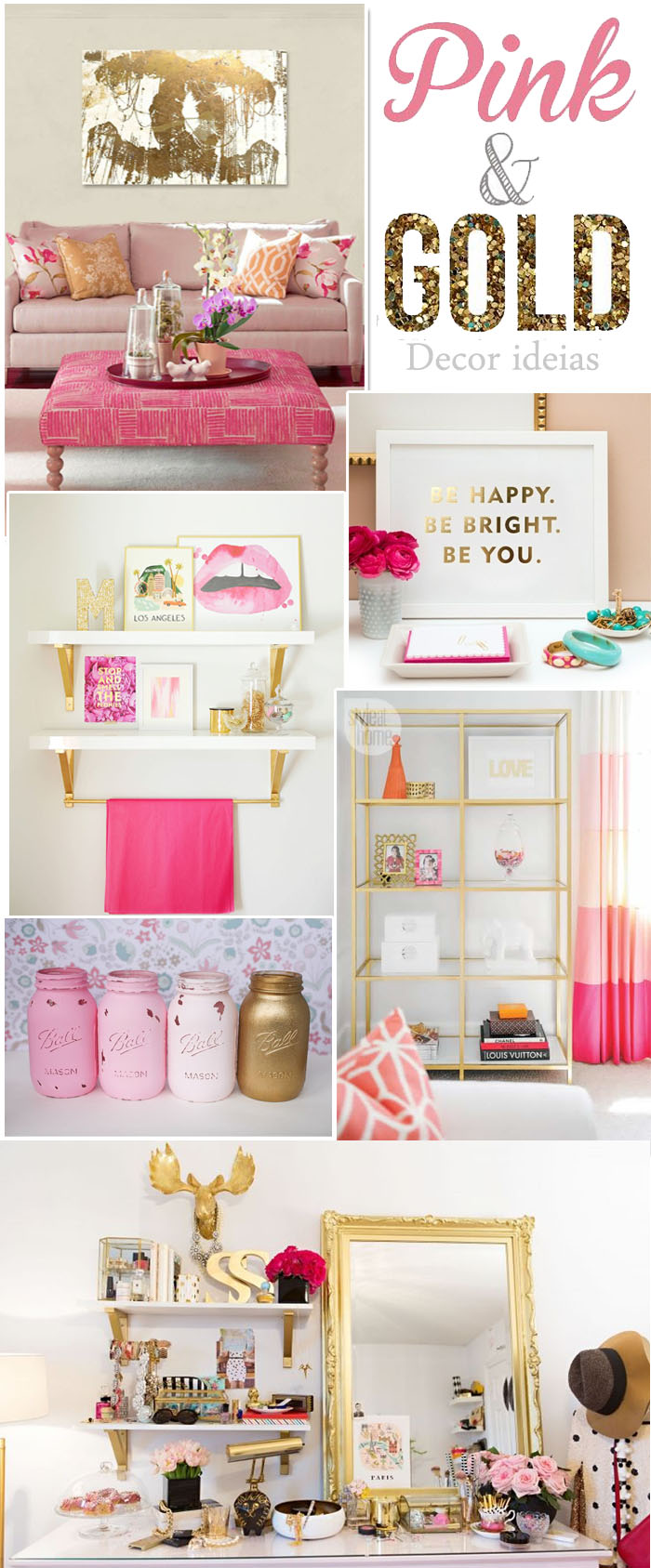 pink and gold decor